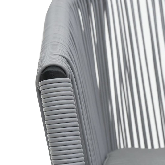 3 Piece Bistro Set with Cushions Pe Rattan Grey Anoab