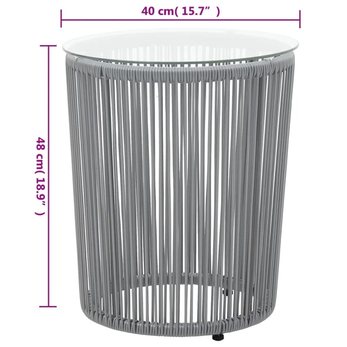 3 Piece Bistro Set with Cushions Pe Rattan Grey Anoab