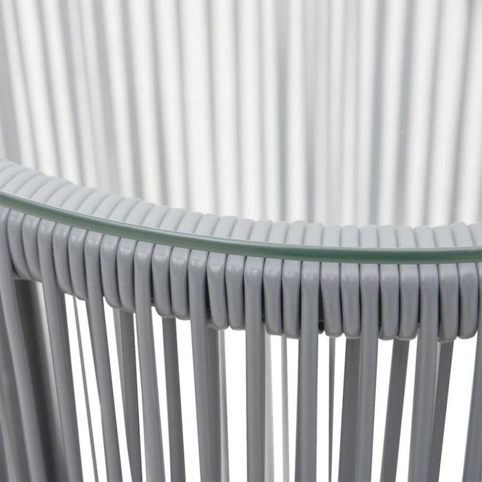 3 Piece Bistro Set with Cushions Pe Rattan Grey Anoab