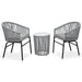 3 Piece Bistro Set with Cushions Pe Rattan Grey Anoab