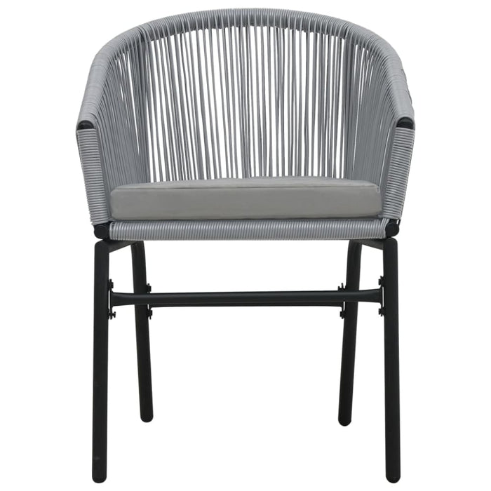 3 Piece Bistro Set with Cushions Pe Rattan Grey Anoab