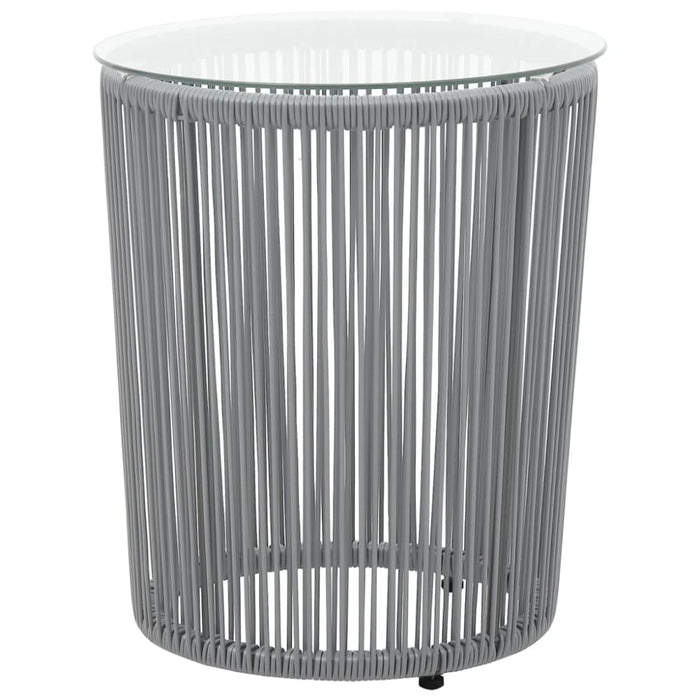 3 Piece Bistro Set with Cushions Pe Rattan Grey Anoab