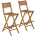 3 Piece Bistro Set with Folding Chairs Solid Teak Wood Atnbp