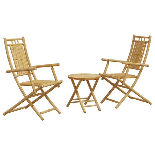 3 Piece Bistro Set Bamboo Txinptx