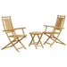 3 Piece Bistro Set Bamboo Txinptx