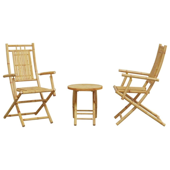 3 Piece Bistro Set Bamboo Txinptx