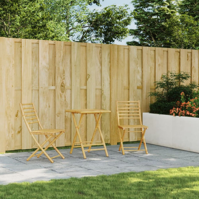 3 Piece Bistro Set Bamboo Txinpxi