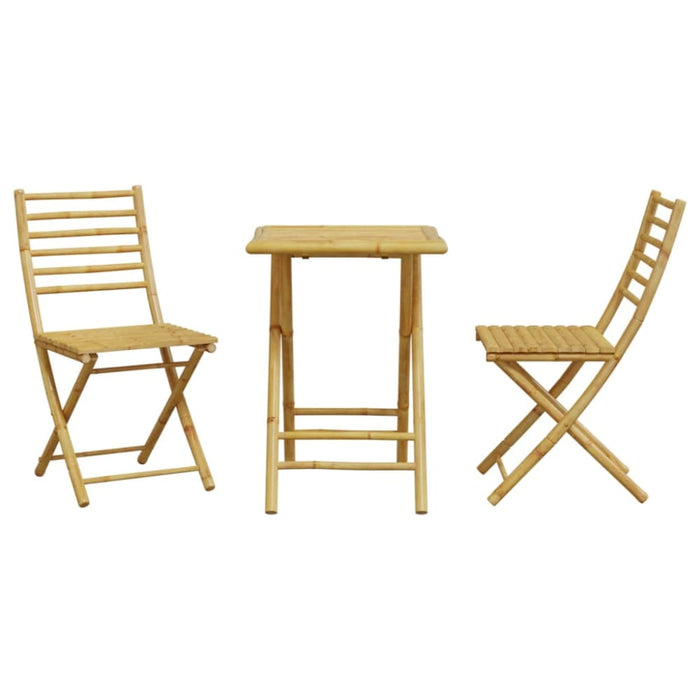 3 Piece Bistro Set Bamboo Txinpxi