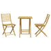 3 Piece Bistro Set Bamboo Txinpxi