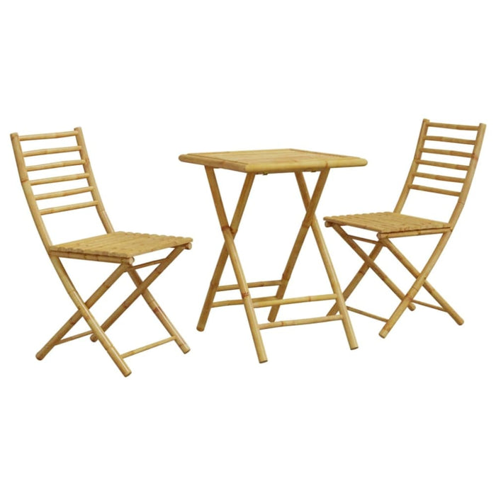 3 Piece Bistro Set Bamboo Txinpxi