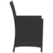 3 Piece Bistro Set with Cushions Black Poly Rattan Tlpooi
