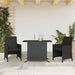 3 Piece Bistro Set with Cushions Black Poly Rattan Tlpooi