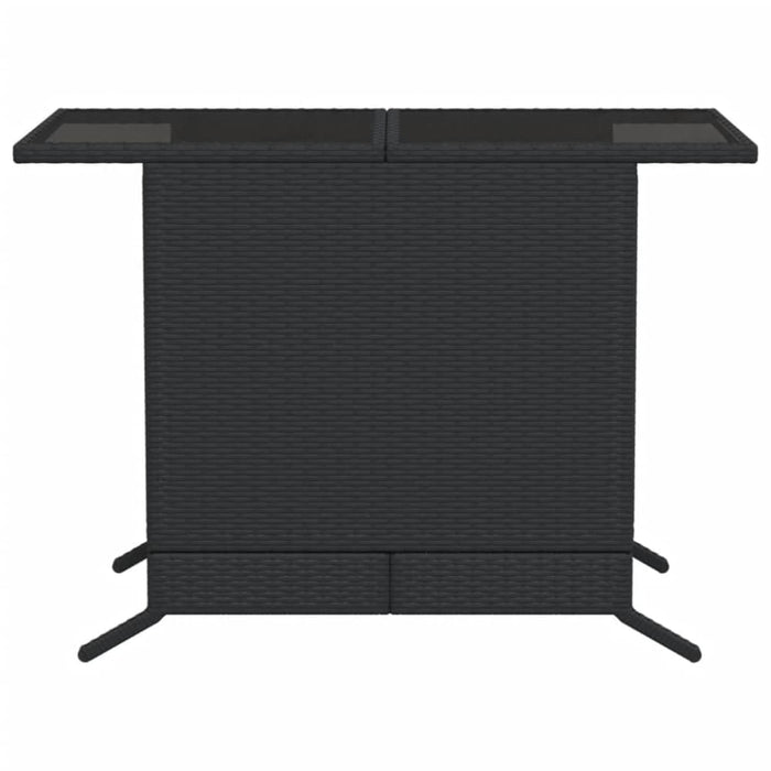 3 Piece Bistro Set with Cushions Black Poly Rattan Tlpooi