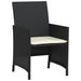 3 Piece Bistro Set with Cushions Black Poly Rattan Tlpoxa