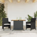 3 Piece Bistro Set With Cushions Black Poly Rattan Tlpoxa