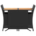 3 Piece Bistro Set with Cushions Black Poly Rattan Tlpoxa