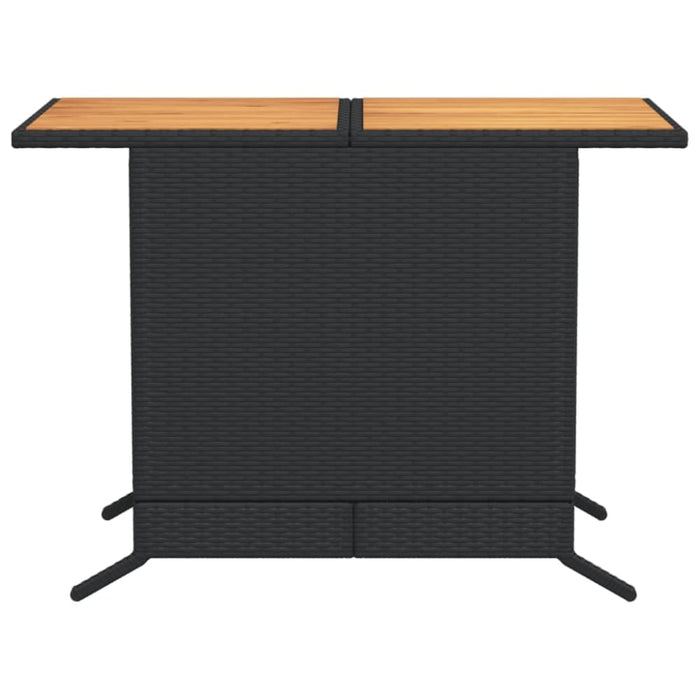 3 Piece Bistro Set with Cushions Black Poly Rattan Tlpoxa