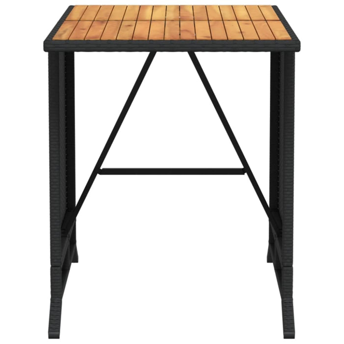 3 Piece Bistro Set with Cushions Black Poly Rattan Tlpoxa