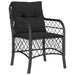 3 Piece Bistro Set with Cushions Black Poly Rattan Txoxbax
