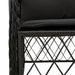 3 Piece Bistro Set with Cushions Black Poly Rattan Txoxbax
