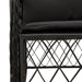 3 Piece Bistro Set with Cushions Black Poly Rattan Txoxbkl