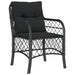 3 Piece Bistro Set with Cushions Black Poly Rattan Txoxbkl