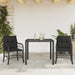 3 Piece Bistro Set with Cushions Black Poly Rattan Txoxbxa