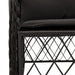 3 Piece Bistro Set with Cushions Black Poly Rattan Txoxobt