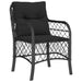 3 Piece Bistro Set with Cushions Black Poly Rattan Txoxobt
