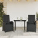 3 Piece Bistro Set With Cushions Black Poly Rattan Txoxpxn
