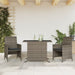 3 Piece Bistro Set With Cushions Grey Poly Rattan Tlpook