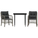 3 Piece Bistro Set With Cushions Grey Poly Rattan Txoxoxa