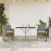 3 Piece Bistro Set with Cushions Mix Beige Poly Rattan