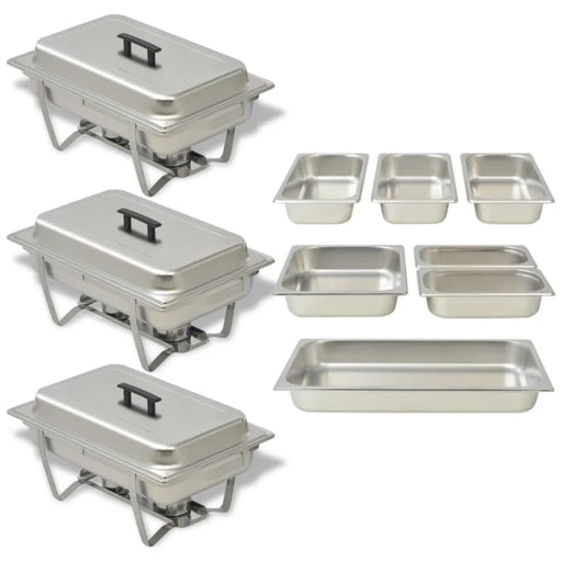 3 Piece Chafing Dish Set Stainless Steel Pbpxk