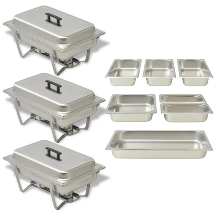 3 Piece Chafing Dish Set Stainless Steel Pbpxk
