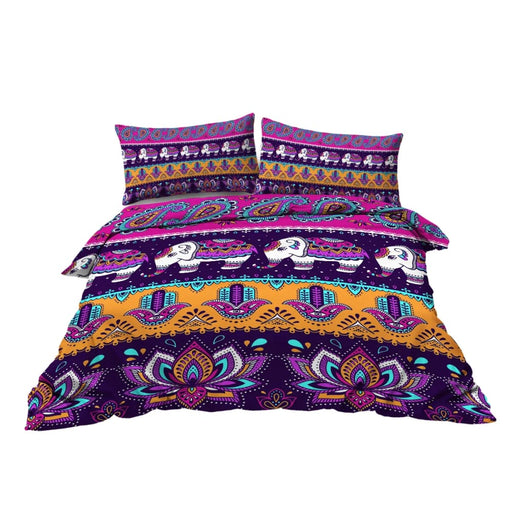 3 Piece Elephant Bedding Set Duvet Cover With 2 Pillow Shams