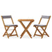 3 Piece Folding Bistro Set with Cushions Solid Wood Acacia