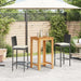 3 Piece Garden Bar Set Black Solid Wood Acacia and Poly