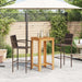 3 Piece Garden Bar Set Brown Solid Wood Acacia and Poly