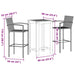 3 Piece Garden Bar Set Grey Solid Wood Acacia and Poly