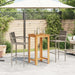 3 Piece Garden Bar Set Grey Solid Wood Acacia and Poly