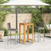 3 Piece Garden Bar Set Grey Solid Wood Acacia and Poly