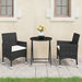3 Piece Garden Bistro Set Poly Rattan and Tempered Glass