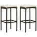 3 Piece Garden Bar Set with Cushions Brown Tblanix