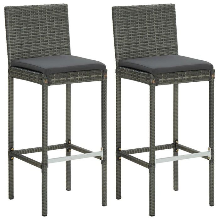 3 Piece Garden Bar Set with Cushions Grey Tblannx
