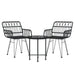 3 Piece Garden Dining Set Black Poly Rattan Topintb