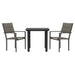 3 Piece Garden Dining Set Black Steel and Textilene Txbbiax