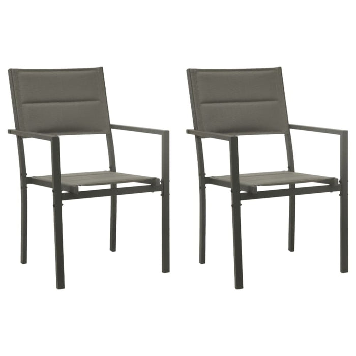 3 Piece Garden Dining Set Black Steel and Textilene Txbbita