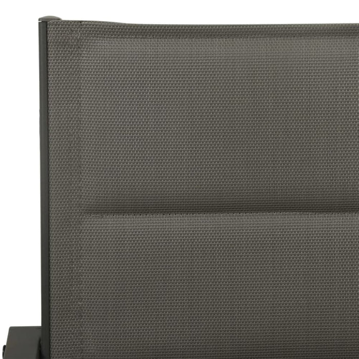 3 Piece Garden Dining Set Black Steel and Textilene Txbbita