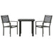 3 Piece Garden Dining Set Black Steel and Textilene Txbbixl